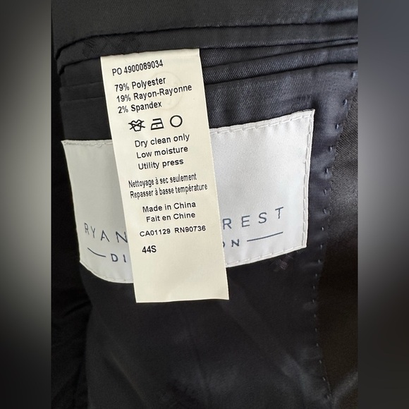 Ryan Seacrest Slim-Fit Stretch Cobalt Blue Tuxedo Set Size 44S, Pants 36Wx30L - Picture 9 of 16